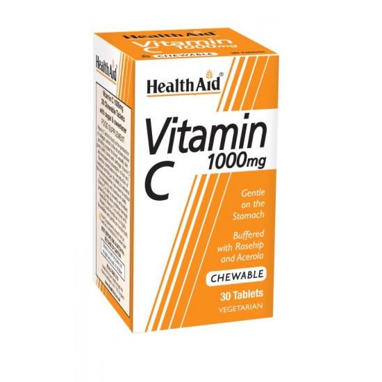 Healthaid Vitamin C 1000mg Chewable Orange Tablets 30's - Vitamins ...