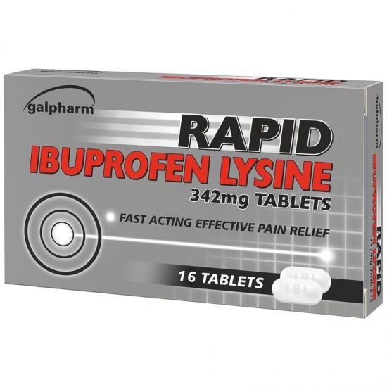 Galpharm Ibuprofen Rapid Lysine 342mg Tablets 16's [GSL]