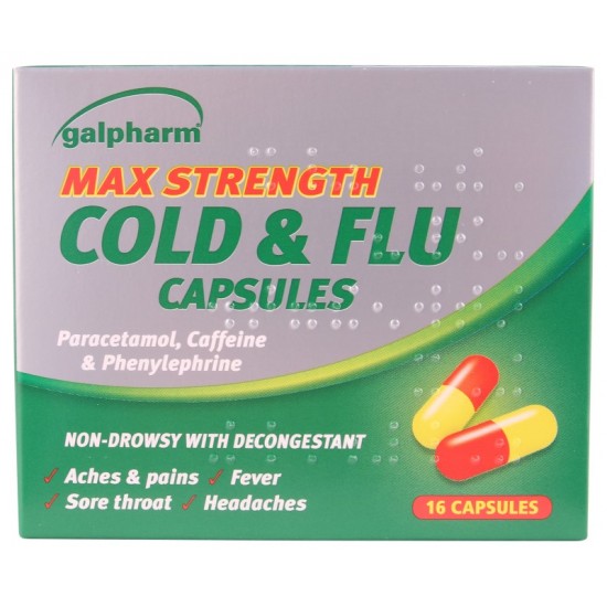 Galpharm Max Strength Cold & Flu Capsules 16's [GSL]