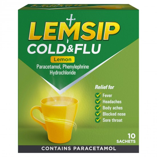 Lemsip Cold & Flu Sachets Lemon 10's [GSL]