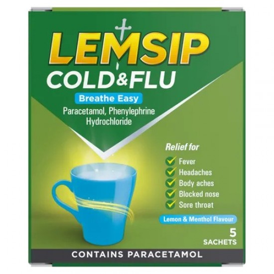 Lemsip Cold & Flu Sachets 5's Breathe Easy [GSL]