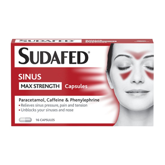 Sudafed SINUS Max Strength Capsules 16's [GSL]