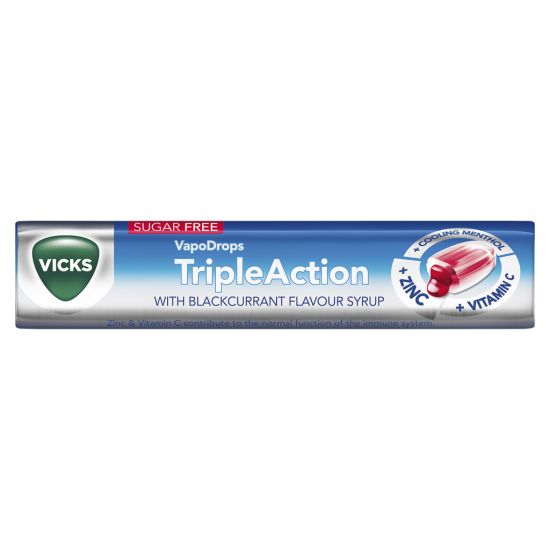 Vicks Sugar Free VapoDrops Lozenges 42g Triple Action (stick)