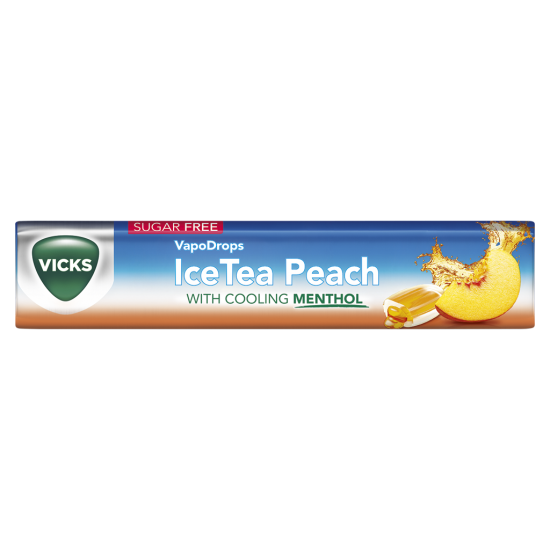 Vicks Sugar Free VapoDrops Lozenges 42g IceTea Peach (stick)