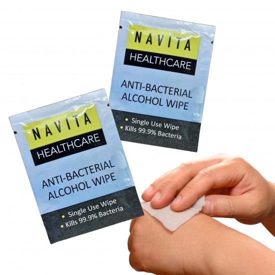 Navita Healthcare Anti-Bacterial Alcohol Wipes (INDIVIDUAL Sachets)