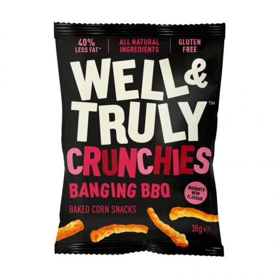 **Well & Truly Crunchies Baked Corn Snacks 30g Banging BBQ