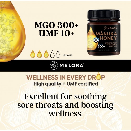 Melora Manuka Honey 300MGO (UMF 10) 250g