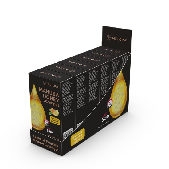 Melora Manuka Honey & Propolis Lozenges - Lemon & Peppermint 12's