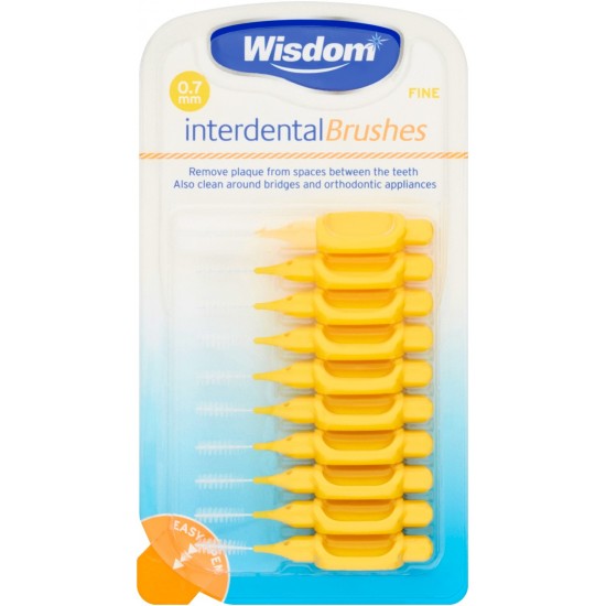 Wisdom Interdental Brushes 10's 0.7mm Yellow