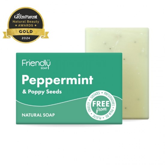 Friendly Bar Soap 95g Peppermint & Poppy Seeds