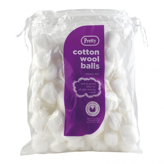 Pretty Cotton Wool Balls White 100's