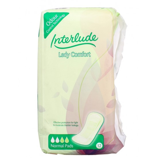 Interlude Lady Comfort Incontinence Pads Normal 12's