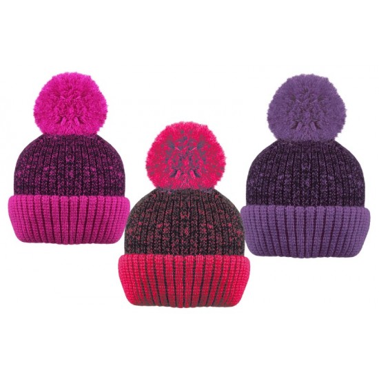 Girls Pom Pom Hats Assorted