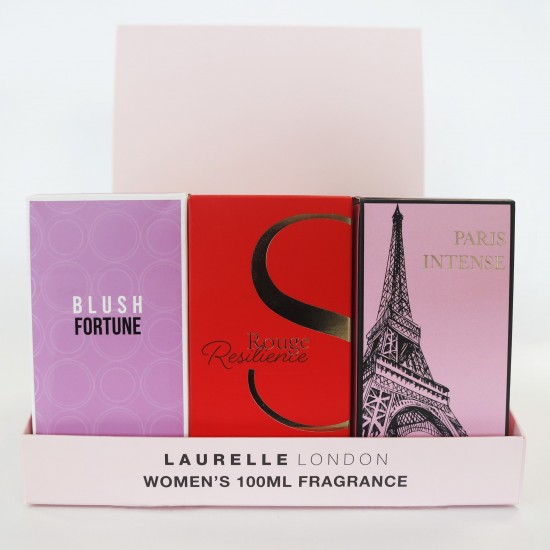 Laurelle Womens EDT 100ml CDU 1 (Blush Fortune, Rouge Resilience, Paris Intense)