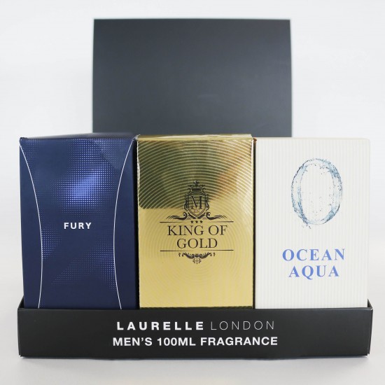 Laurelle Mens EDT 100ml CDU 1 (Ocean Aqua, King of Gold, Fury)