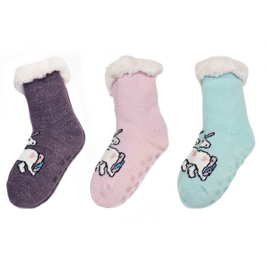 Kids Cozy Socks Unicorn Assorted LP53929