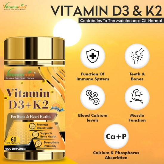 Vitaminnica D3+ K2 Capsules 60's