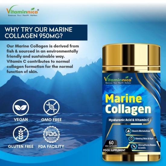 Vitaminnica Marine Based Collagen 1000mg Capsules 60's