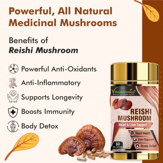 Vitaminnica Reishi Mushroom 500mg Capsules 60's