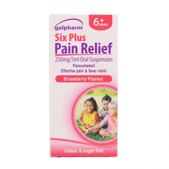 Galpharm Six Plus Pain Relief 250mg/5ml Suspension 80ml [GSL]