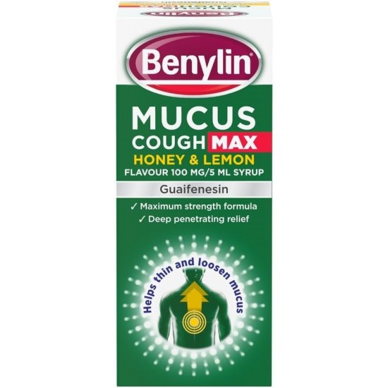 Benylin Adult 150ml Mucus Cough Syrup Max Honey & Lemon [GSL]