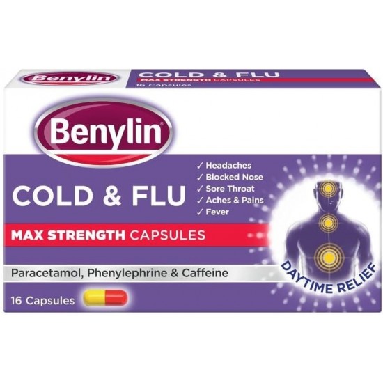 Benylin Cold & Flu Capsules Max Strength 16's [GSL]