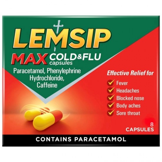 Lemsip Max Cold & Flu Caps 8's [GSL]