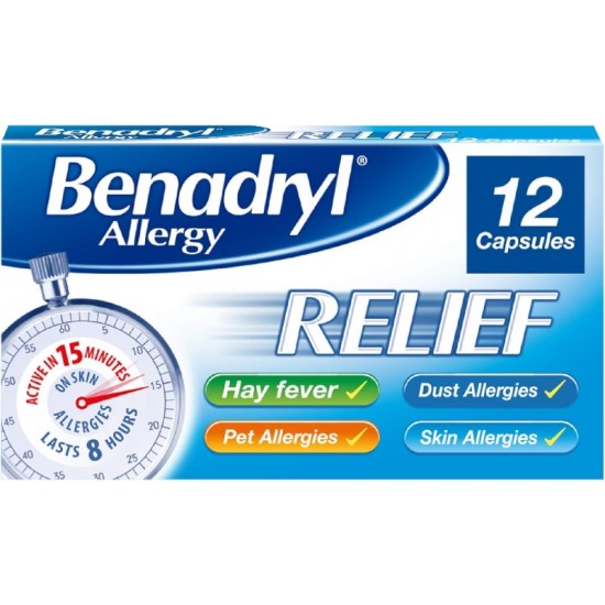 Benadryl Allergy Relief Capsules 12s [GSL]