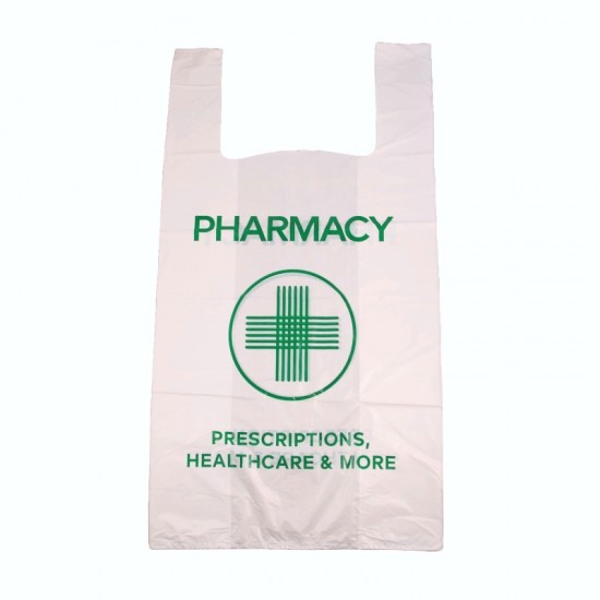 Pharmacy Vest Carrier Bags LD 280x432x540mmx30mu (11x17x21x18mu)