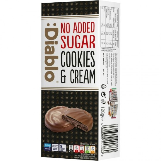 Diablo No Added Sugar Cookies & Cream 128g