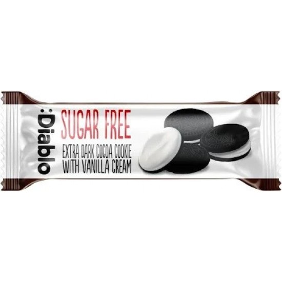 Diablo Sugar Free Extra Dark Cocoa Cookie with Vanilla Cream 44g