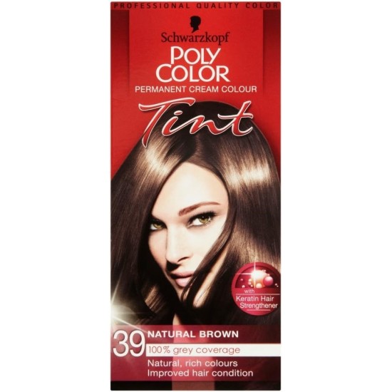 **Poly Color Permanent Cream Colour Tint 39 Natural Brown