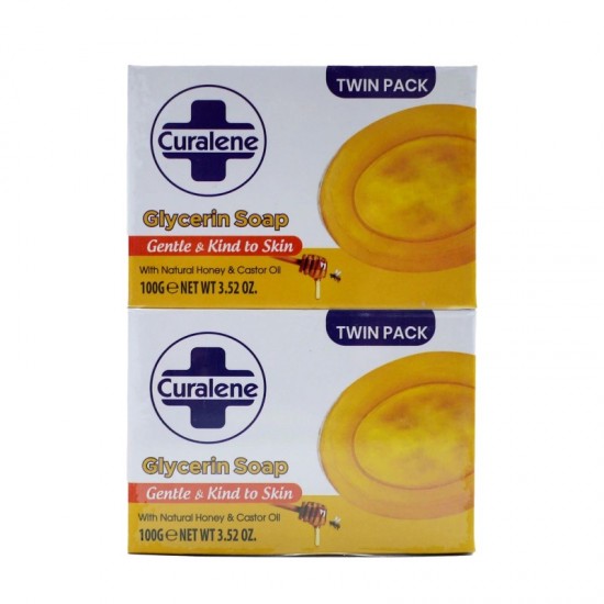 **Curalene Glycerin Soap 2pk - with Natural Honey & Castor Oil