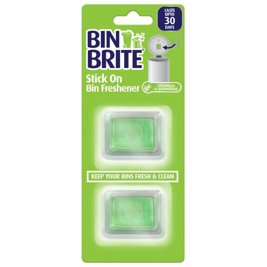 Bin Bright Stick on Bin Freshener 2pk - Citron & Lemon Grass